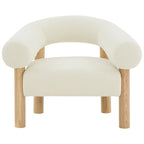 Poltrona d'accento minimalista in bouclé 38L x 30P x 30A