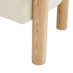 Poltrona d'accento minimalista in bouclé 38L x 30P x 30A