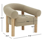 Poltrona d'accento minimalista in bouclé 38L x 30P x 30A