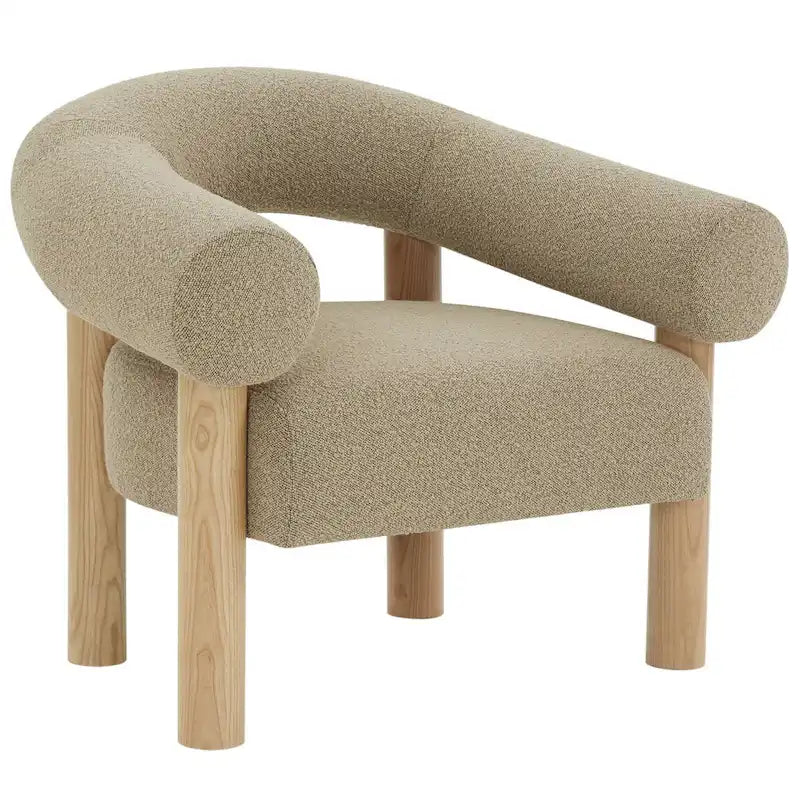 Poltrona d'accento minimalista in bouclé 38L x 30P x 30A