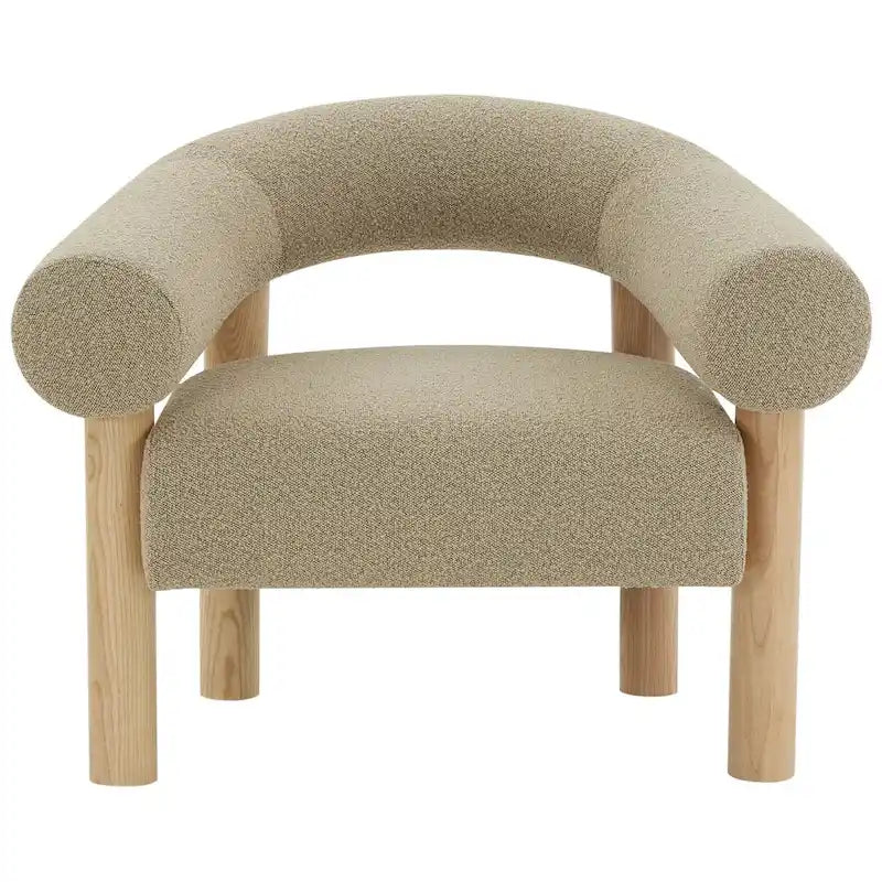 Poltrona d'accento minimalista in bouclé 38L x 30P x 30A