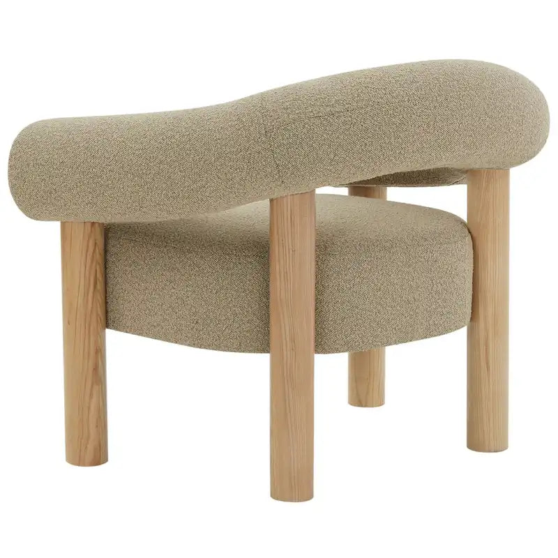 Poltrona d'accento minimalista in bouclé 38L x 30P x 30A