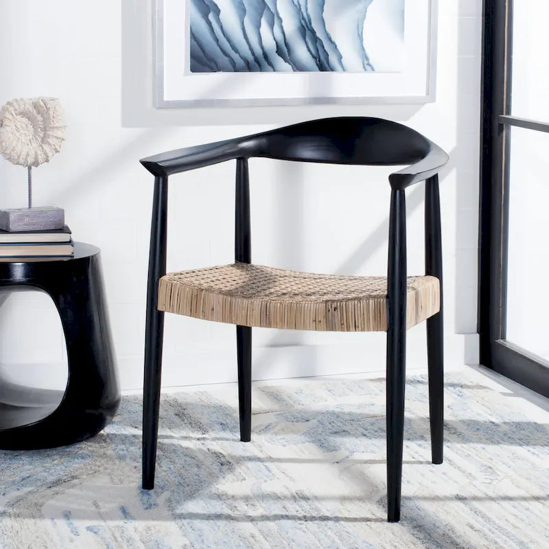 SAFAVIEH Anastasia Rattan Peel Accent Chair - 24.8 W x 18.9 L x 30.7 H - 25Wx19Dx31H