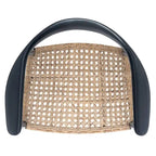 Poltrona d'accento in rattan stile Mid-Century con struttura in legno nero 24.8L x 30.7H