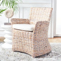 Poltrona in Rattan Grigio Effetto Invecchiato 71 cm L x 61 cm P x 84 cm H