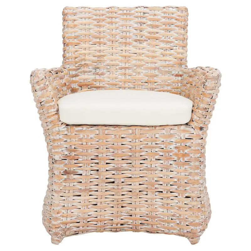 Poltrona in Rattan Grigio Effetto Invecchiato 71 cm L x 61 cm P x 84 cm H