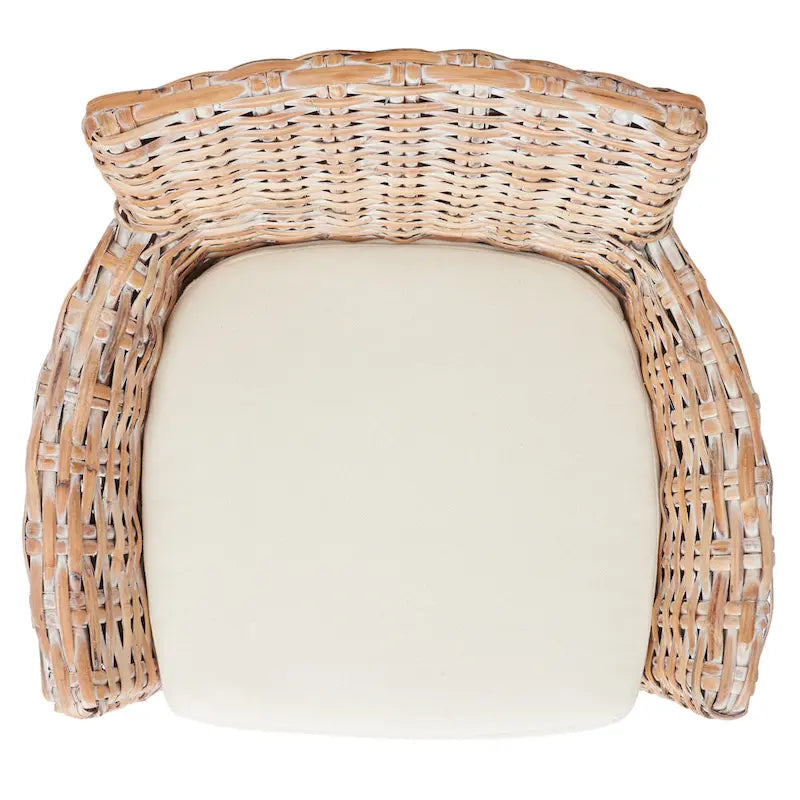 Poltrona in Rattan Grigio Effetto Invecchiato 71 cm L x 61 cm P x 84 cm H