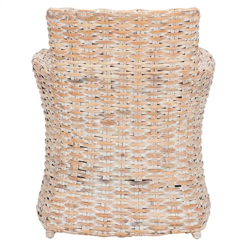 Poltrona in Rattan Grigio Effetto Invecchiato 71 cm L x 61 cm P x 84 cm H