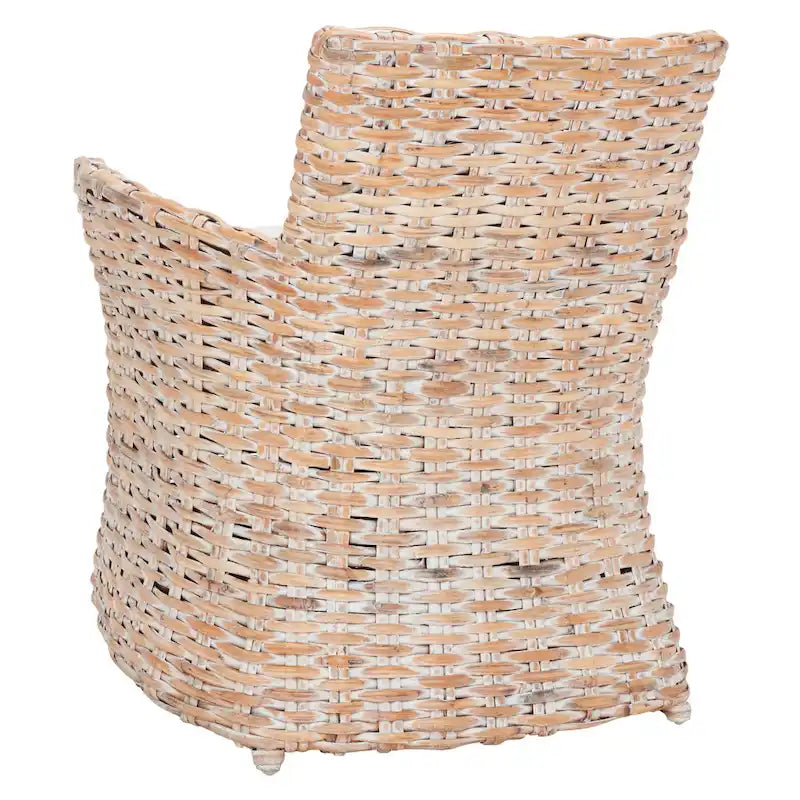 Poltrona in Rattan Grigio Effetto Invecchiato 71 cm L x 61 cm P x 84 cm H