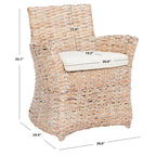 Poltrona in Rattan Grigio Effetto Invecchiato 71 cm L x 61 cm P x 84 cm H