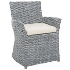 Poltrona in Rattan Grigio Effetto Invecchiato 71 cm L x 61 cm P x 84 cm H