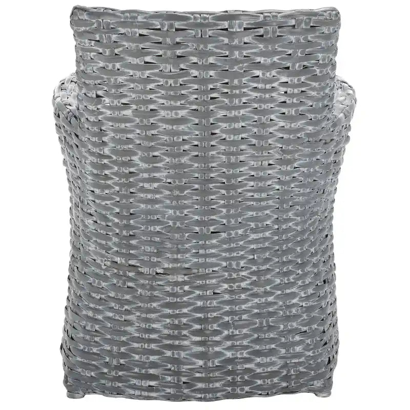 Poltrona in Rattan Grigio Effetto Invecchiato 71 cm L x 61 cm P x 84 cm H