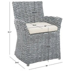 Poltrona in Rattan Grigio Effetto Invecchiato 71 cm L x 61 cm P x 84 cm H