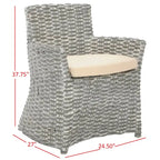 Poltrona in Rattan Grigio Effetto Invecchiato 71 cm L x 61 cm P x 84 cm H