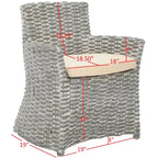 Poltrona in Rattan Grigio Effetto Invecchiato 71 cm L x 61 cm P x 84 cm H