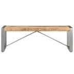 Tavolino da Caffè in Legno Massello di Mango con Gambe in Acciaio – Stile Industriale, 120x60x40 cm