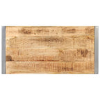 Tavolino da Caffè in Legno Massello di Mango con Gambe in Acciaio – Stile Industriale, 120x60x40 cm