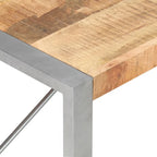 Tavolino da Caffè in Legno Massello di Mango con Gambe in Acciaio – Stile Industriale, 120x60x40 cm