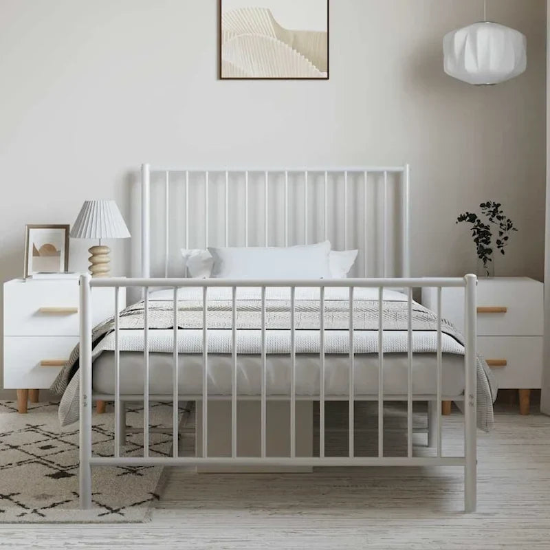 Telaio letto in acciaio verniciato a polvere con doghe rinforzate 81,5x41,1x35,6