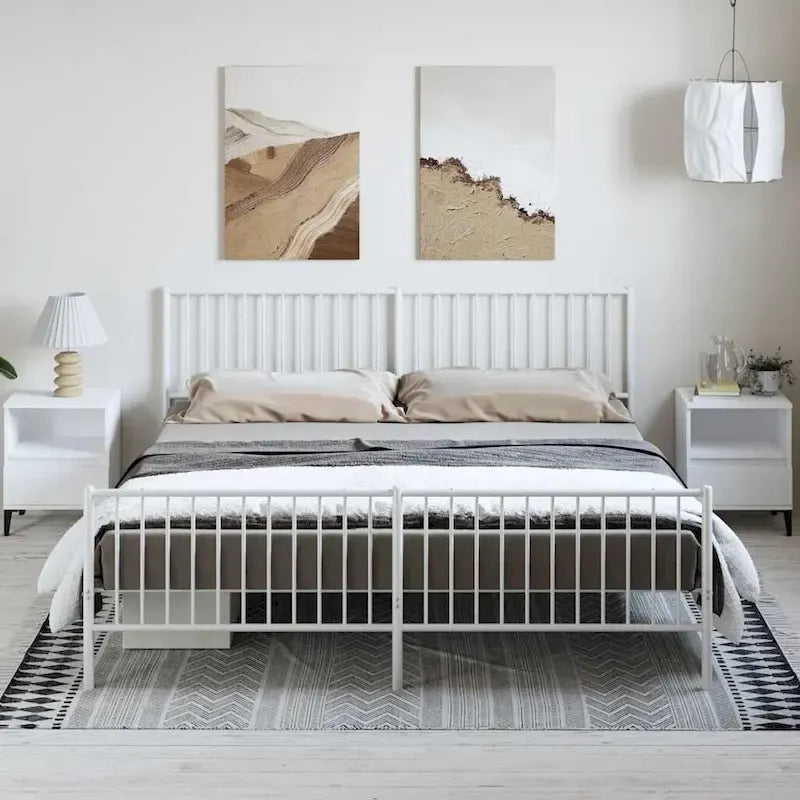 Telaio letto in acciaio verniciato a polvere con doghe rinforzate 81,5x41,1x35,6