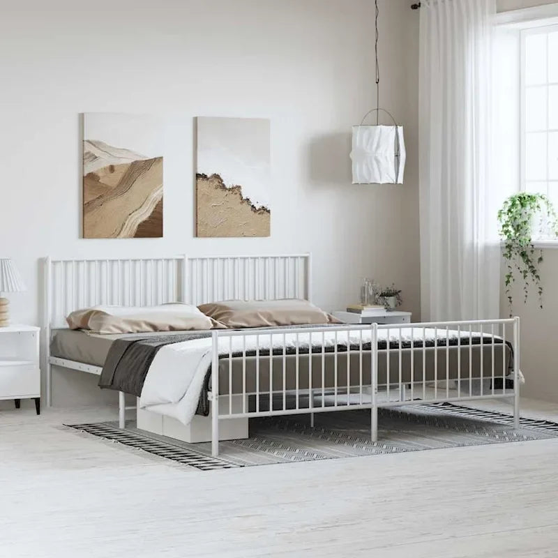 Telaio letto in acciaio verniciato a polvere con doghe rinforzate 81,5x41,1x35,6