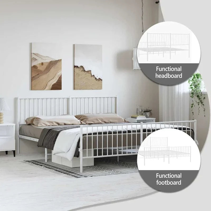 Telaio letto in acciaio verniciato a polvere con doghe rinforzate 81,5x41,1x35,6