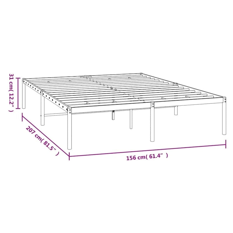 Telaio letto in acciaio verniciato a polvere con doghe rinforzate 81,5x41,1x35,6