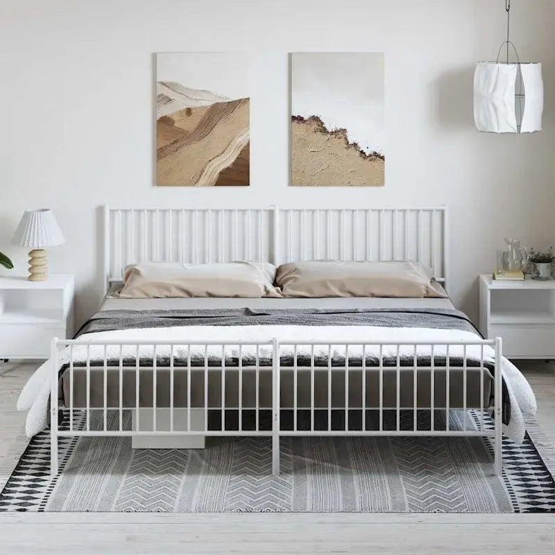 Telaio letto in acciaio verniciato a polvere con doghe rinforzate 81,5x41,1x35,6