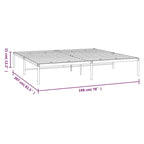 Telaio letto in acciaio verniciato a polvere con doghe rinforzate 81,5x41,1x35,6