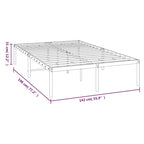 Telaio letto in acciaio verniciato a polvere con doghe rinforzate 81,5x41,1x35,6
