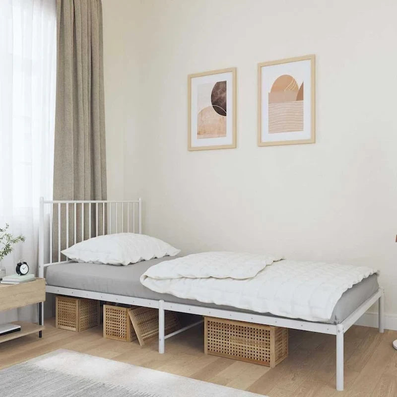 Telaio letto in acciaio verniciato a polvere con doghe rinforzate 81,5x41,1x35,6