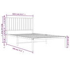 Telaio letto in acciaio verniciato a polvere con doghe rinforzate 81,5x41,1x35,6