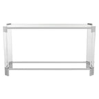 Tavolo consolle moderno in acrilico e acciaio inossidabile 52L x 15P x 29A