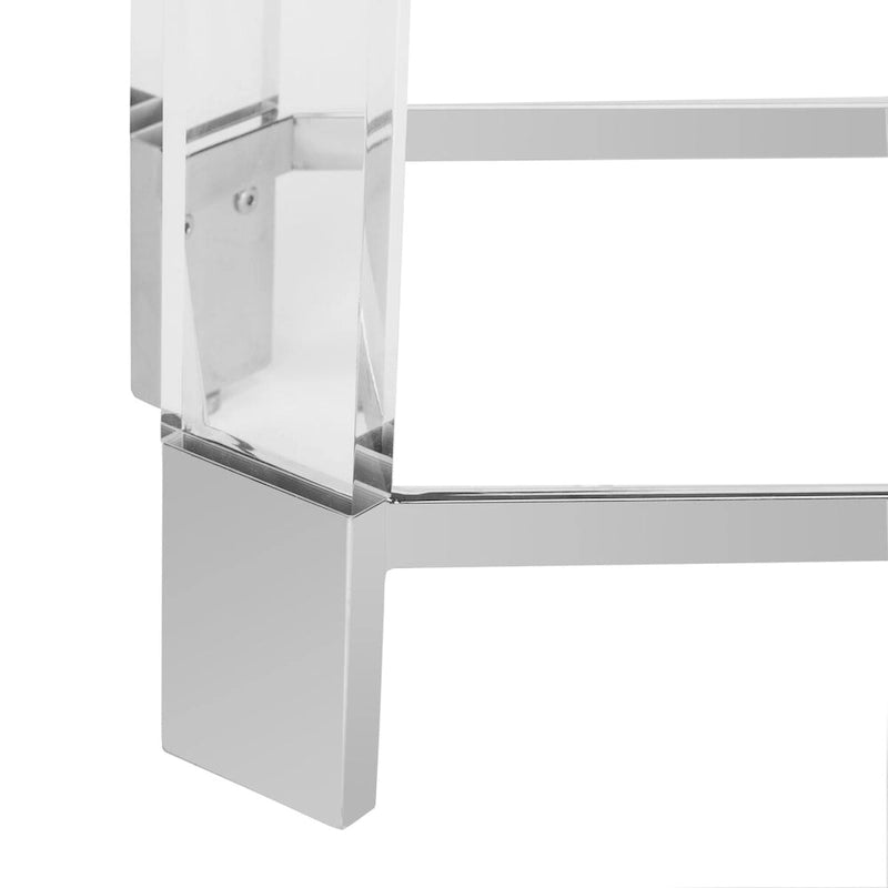Tavolo consolle moderno in acrilico e acciaio inossidabile 52L x 15P x 29A