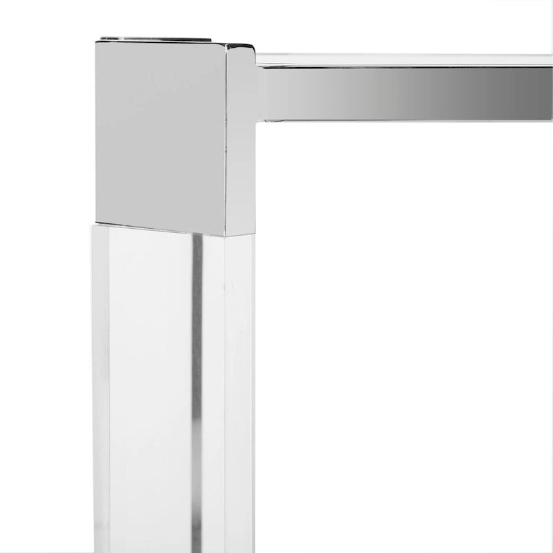 Tavolo consolle moderno in acrilico e acciaio inossidabile 52L x 15P x 29A
