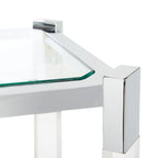 Tavolo consolle moderno in acrilico e acciaio inossidabile 52L x 15P x 29A