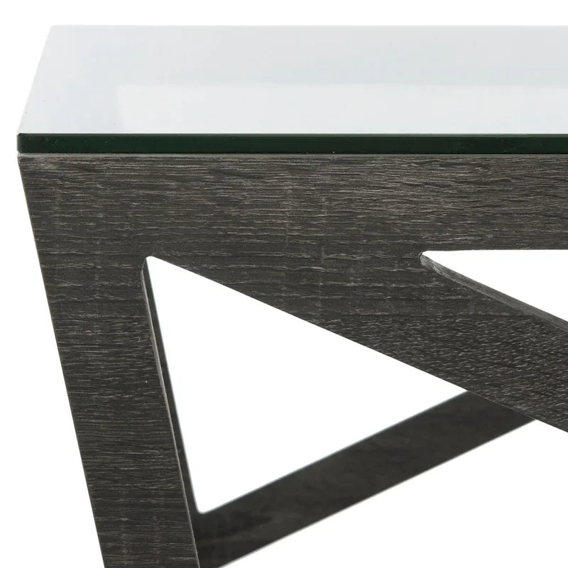 Tavolino da Caffè Mid-Century con Piano in Vetro 34L x 34P x 15A