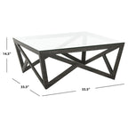 Tavolino da Caffè Mid-Century con Piano in Vetro 34L x 34P x 15A