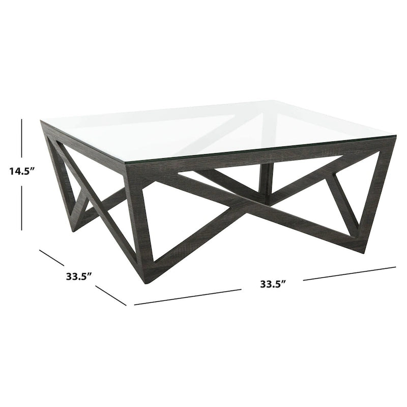 Tavolino da Caffè Mid-Century con Piano in Vetro 34L x 34P x 15A