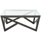 Tavolino da Caffè Mid-Century con Piano in Vetro 34L x 34P x 15A