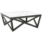 Tavolino da Caffè Mid-Century con Piano in Vetro 34L x 34P x 15A