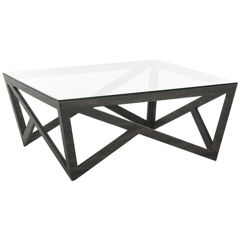 Tavolino da Caffè Mid-Century con Piano in Vetro 34L x 34P x 15A