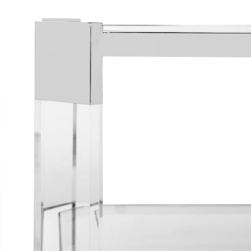 Tavolino da caffè in vetro trasparente 58L x 26P x 16A