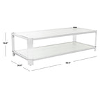 Tavolino da caffè in vetro trasparente 58L x 26P x 16A