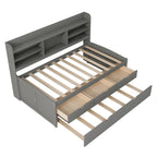 Letto a una piazza singolo con cassetti in legno