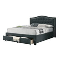 Letto King size orientale completamente imbottito con 1 cassetto sotto il letto