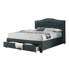 Letto King size orientale completamente imbottito con 1 cassetto sotto il letto
