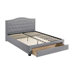 Letto King size orientale completamente imbottito con 1 cassetto sotto il letto