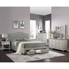 Letto King size orientale completamente imbottito con 1 cassetto sotto il letto