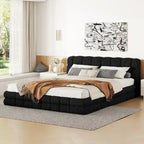 Letto matrimoniale imbottito a piattaforma per camera da letto